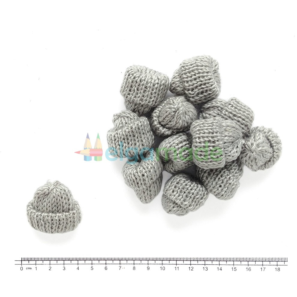 Шапочка в'язана СІРА, 3х3.5 см, 1 шт, фото 1