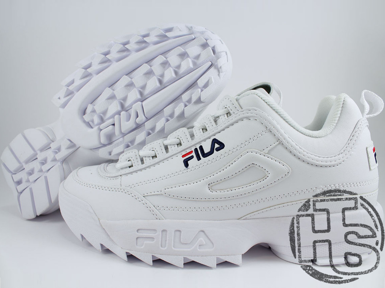 Жіночі кросівки Fila Disruptor II 2 Leather White/Navy Blue/Red FW01655-111, фото 1
