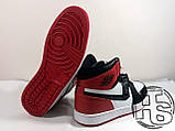 Кросівки чоловічі Air Jordan 1 Retro High Black Toe White/Black/Varsity Red 575441-184, фото 2