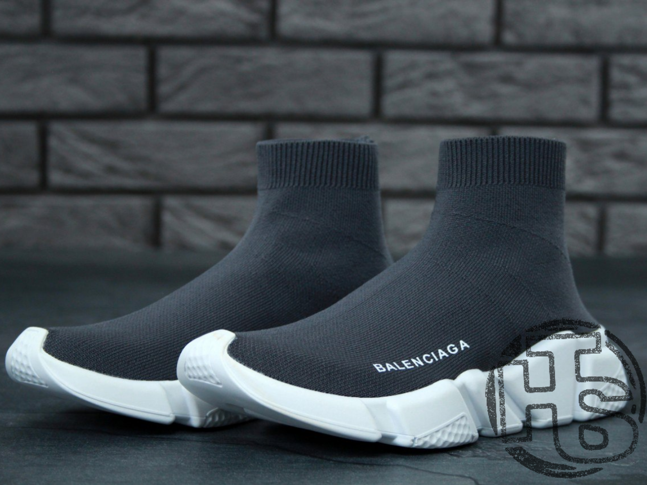 Жіночі кросівки Balenciaga Knit High-Top Sneakers Grey/White, фото 1