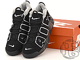 Жіночі кросівки Nike Air More Uptempo Winter Black/White (с мехом) 414962-002, фото 5