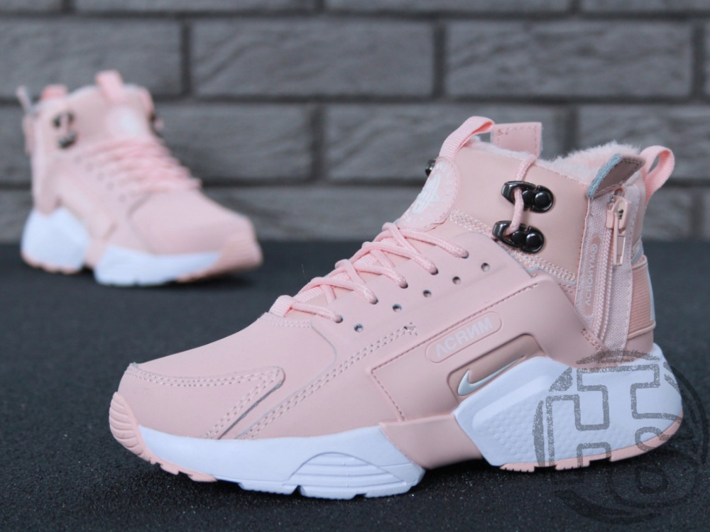Жіночі кросівки Nike Air Huarache x ACRONYM City Winter Pink (с мехом)