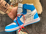 Кросівки чоловічі Air Jordan 1 Retro High Off-White University Blue AQ0818-148, фото 5