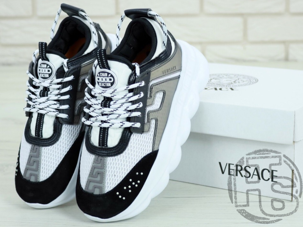 Жіночі кросівки Versace Chain Reaction White Grey Black DSR705G-D12VPG DSW, фото 1