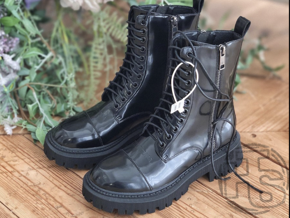 Жіночі черевики Balenciaga Tractor Black 615679WA8E91000 (лак), фото 1