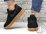 Жіночі кросівки Nike Air Force 1 Low Suede Black Gum (с мехом) AA0287-002, фото 4