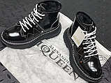 Жіночі черевики Alexander McQueen Tread Lace Up Ankle Boot Black 595469WHQSG1090 (с мехом), фото 4