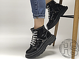 Жіночі черевики Alexander McQueen Tread Lace Up Ankle Boot Black 595469WHQSG1090 (с мехом), фото 9