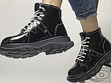 Жіночі черевики Alexander McQueen Tread Lace Up Ankle Boot Black 595469WHQSG1090 (с мехом), фото 10
