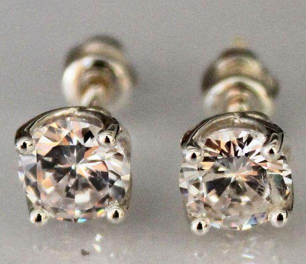 Серьги-гвоздики из серебра, фото 1
