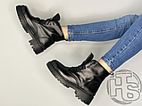 Жіночі черевики Balenciaga Strike Lace-Up Boot Black 589338WA9601000 (лак), фото 3