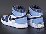 Кросівки жіночі Air Jordan 1 Retro High UNC Patent Obsidian Blue White CD0461-401, фото 2