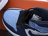 Кросівки жіночі Air Jordan 1 Retro High UNC Patent Obsidian Blue White CD0461-401, фото 5