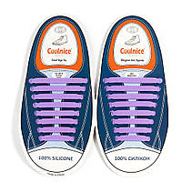 Силиконовые шнурки 8+8 стандарт Сoolnice (фиолетовые) - 16шт/комплект