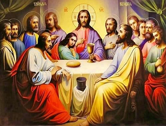 Алмазна мозаїка алмазна вишивка ікона на підрамнику Таємна вечеря 50*40, c принт. рамою ікона Таємна вечеря