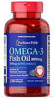 Puritans Pride, Omega-3 (250 капс.), омега-3 триглицериды, рыбий жир