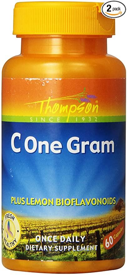 Thompson C One Gram Вітамін C 1000 мг з цитрусовими біофлавоноїдами, 60 капсул