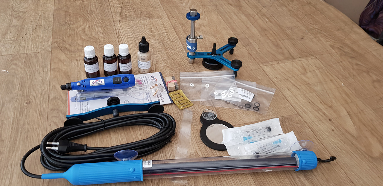 Набір для ремонту скла Delta Kits SS інструмент і матеріали для видалення тріщин, сколів автоскла