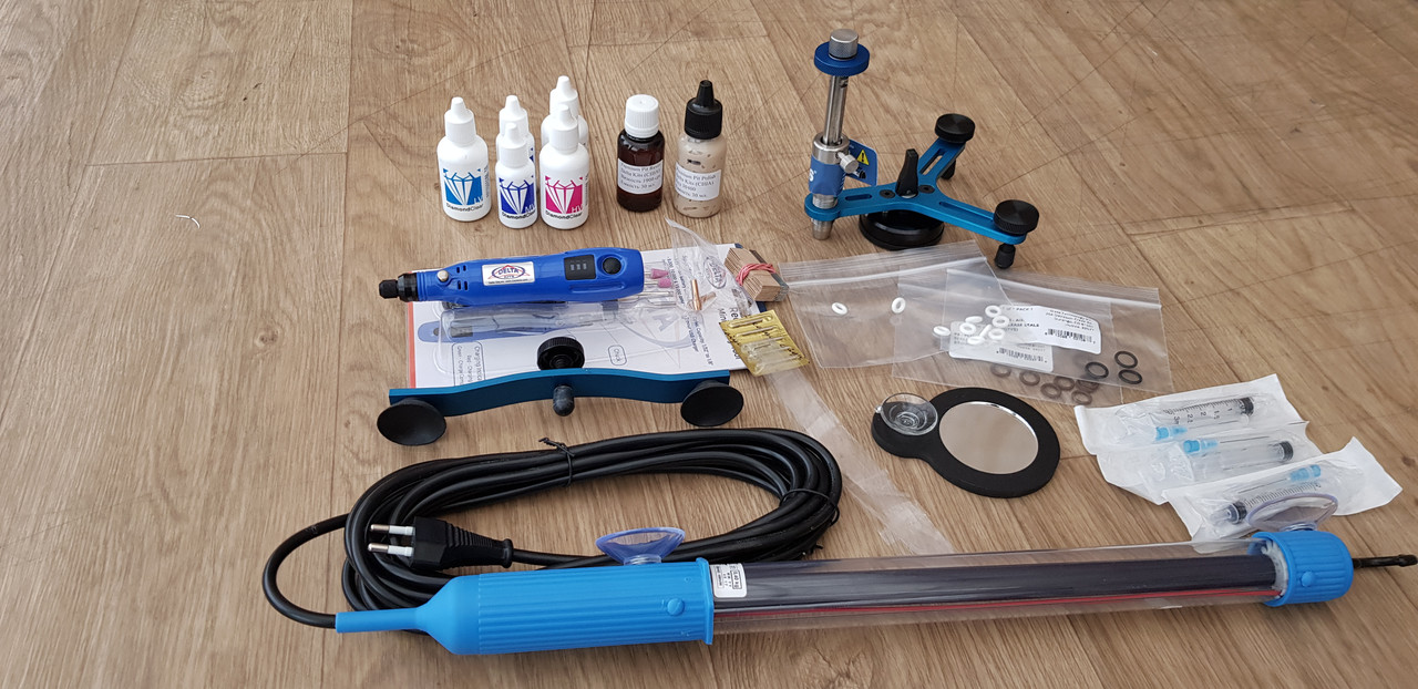 Набір для ремонту скла Glass Technology SS інструмент і матеріали для видалення тріщин, сколів автоскла