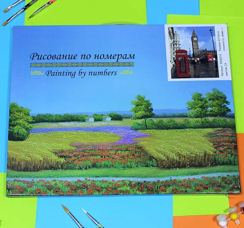 Картина-розмальовка за номерами на полотні 40*50 "Дівчина" (н-р акр. фарбосок+3 пензлі) РН9387, фото 2