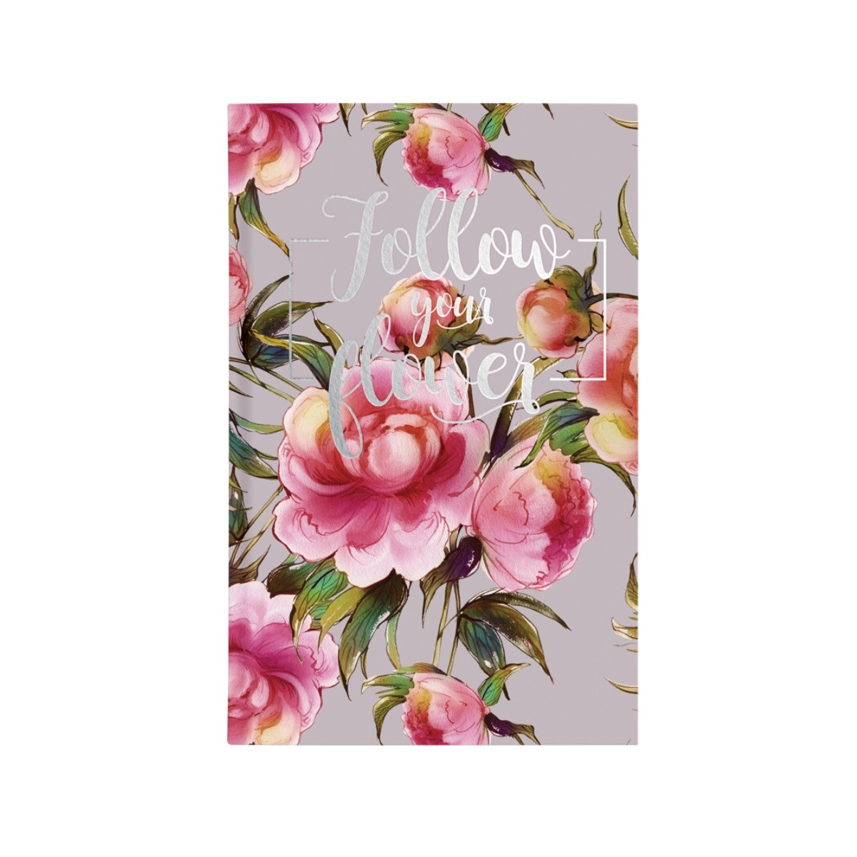 Блокнот А5 тверда обкладинка, 50 аркушів, у клітинку "Flowers" 8435-11-A