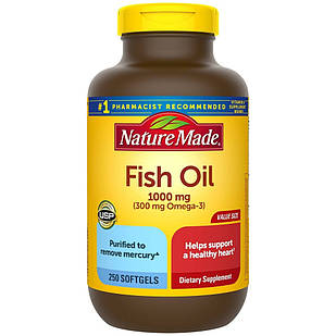 Nature Made Fish Oil 1000 mg риб'ячий жир,  250 ЖК