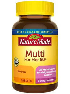 Nature Made multi for her 50+ мультивітаміни для жінок, 90 таблеток на 90 днів