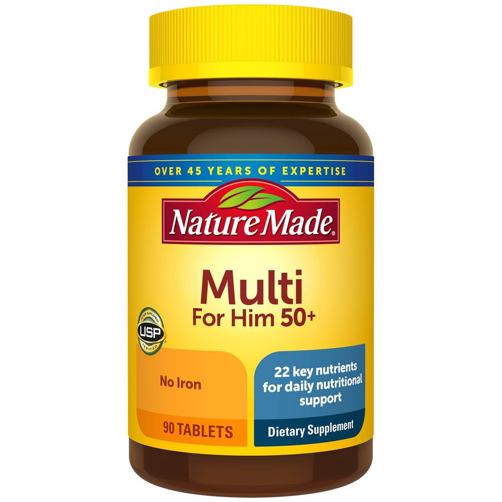 Nature Made multi for him 50+ мультивітаміни для чоловіків 50+, 90 таб на 90 днів