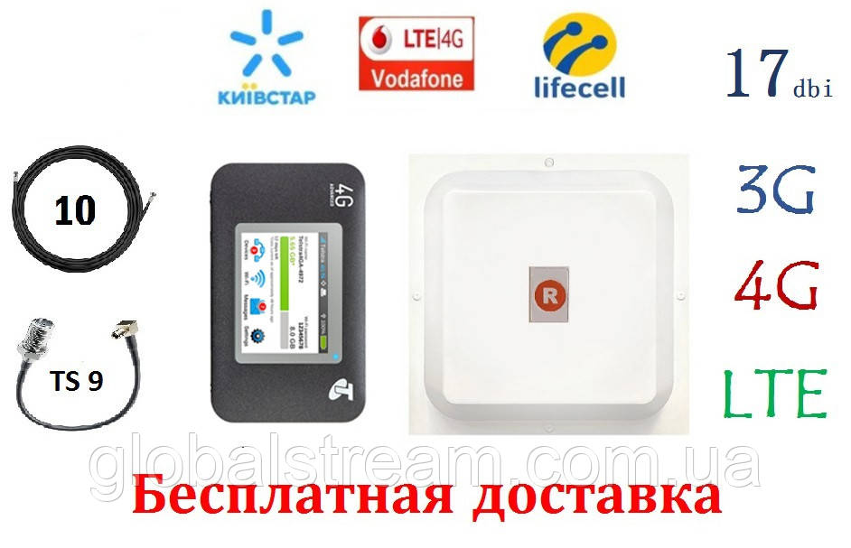 Повний комплект 4G/LTE/3G WiFi Роутер Netgear 782s + MiMo антеною 2×17 dbi під Київстар, Vodafone, Lifecell