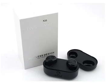 Tws k20 бездротові навушники bluetooth 5.0 у чохлі power bank, чорні (KG-568)