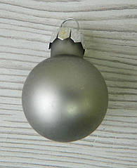 Новорічна кулька скляна 2,5см сіра мікс