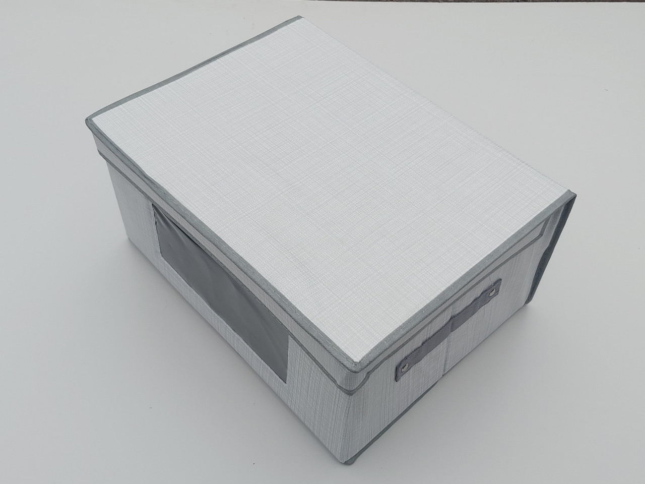 Коробка-органайзер Ш 40,5*Д 31*21 см. Колір світло-сірий для зберігання одягу, взуття чи невеликих предметів, фото 1