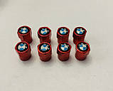 Металеві ковпачки для клапанів колісних шин для Bmw червоні, фото 4