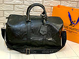 Сумка дорожня спортивна Луї Вітон Louis Vuitton ручна поклажа чорна, фото 4