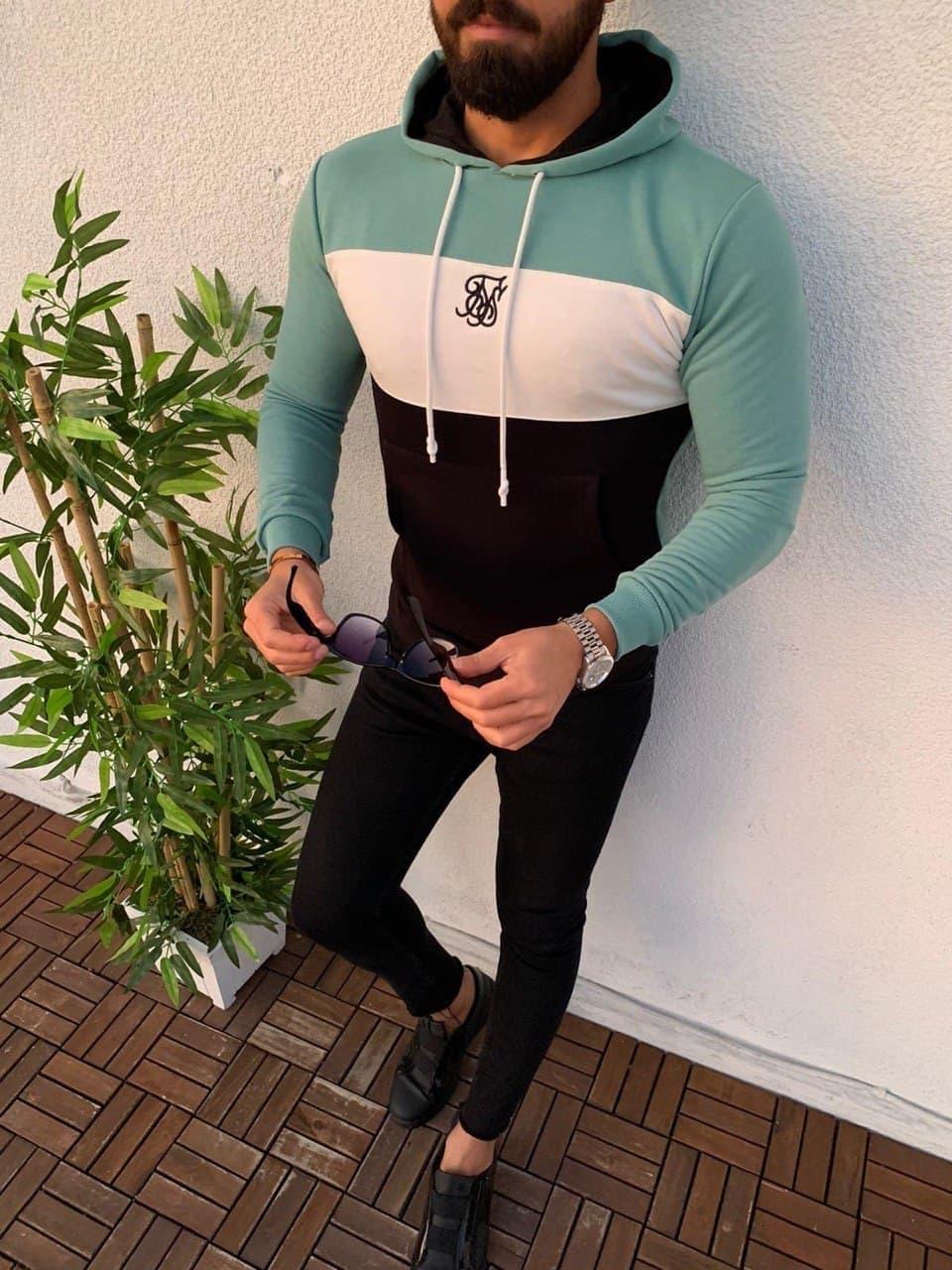 Чоловіча кофта худі Sik Silk M657 зелена