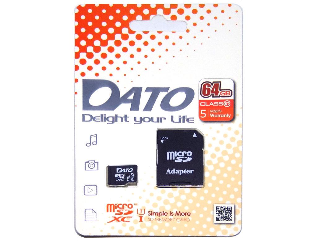 Картка пам'яті Dato 64 GB microSD class10 UHS-1 (DTTF064GUIC10AD)