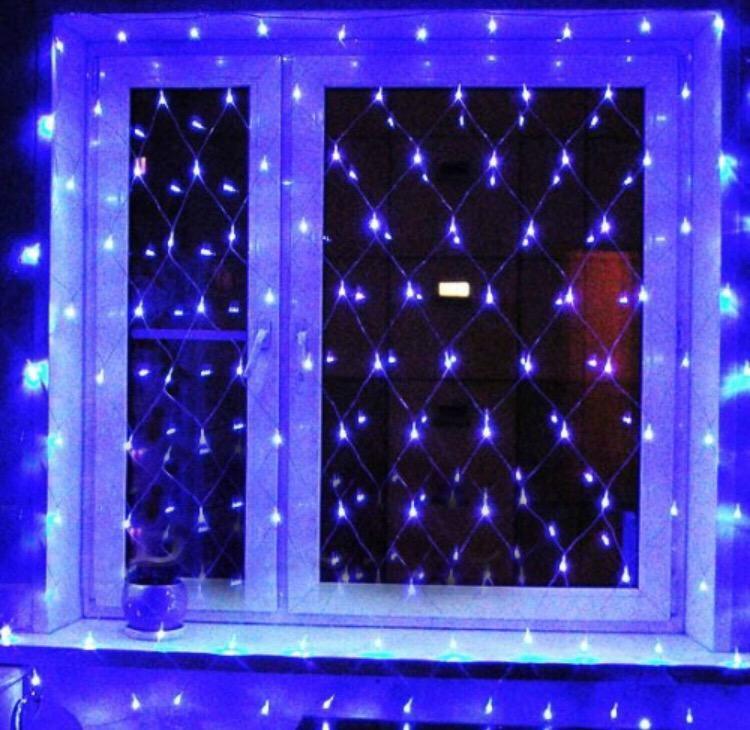 Новорічна світлодіодна гірлянда "Сітка" Xmas 144 LED 1.5х1.5м синій (2_009709)