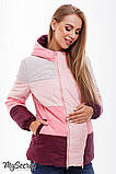 Демісезонна куртка для вагітних із щільної текстурованої плащової тканини Sia M My Secret  Рожевий, фото 3