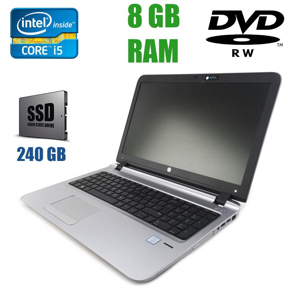 HP ProBook 450 G3 / 15.6" (1366x768) / Intel Core i5-6200U (2(4) ядра по 2.30-2.80 GHz) / 8 GB DDR3 / 240 GB