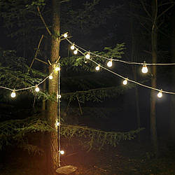 Ретро гірлянда Belt Light (Белт-Лайт) вулична, 5 метрів, 20 патронів, ip68, білий дріт