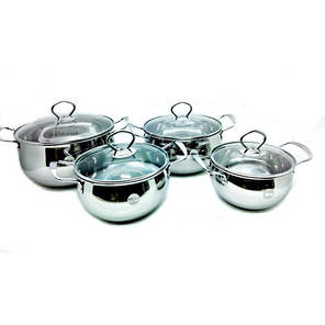 Набір каструль з кришками A-plus 2061 4 предмети Steel (N005063), фото 3