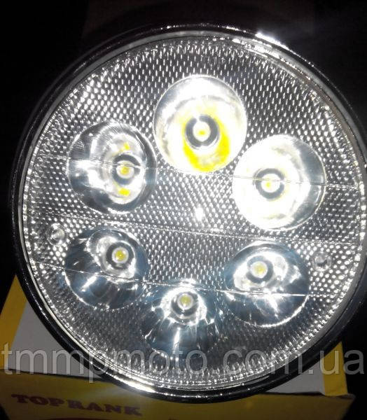 Фара Дельта круглая хром LED-6 ( светодиодная 6 диодов 18W ) 16104668 - фото 3 - id-p170506698