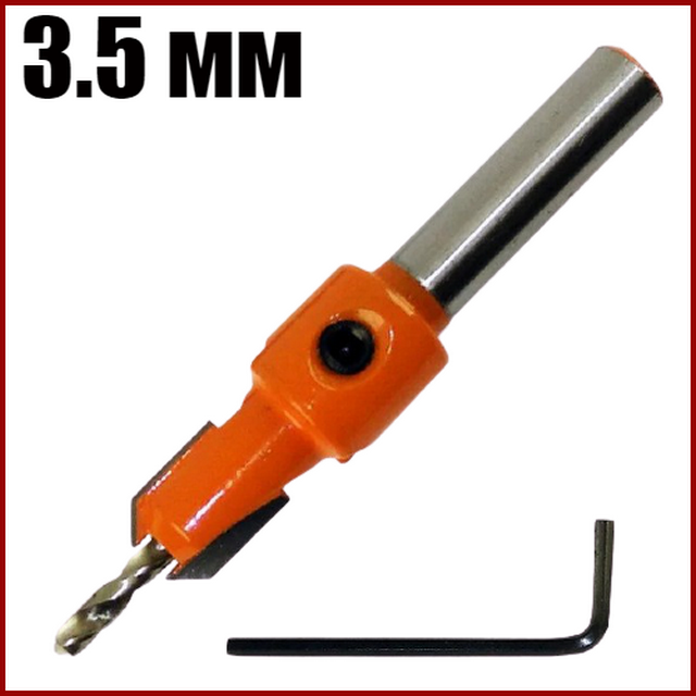 Зенківка-зенкер для дерева зі свердлом 3.5 мм ZhiWei, фото 1