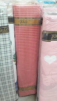 Яскрава червона коралова в смужку однотонна тканина 220 см для пошиття постільної білизни Бязь Gold Lux, рулон 50 м, Пакистан, фото 2