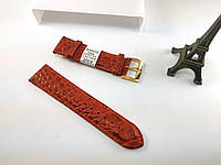 Кожаный ремешок для наручных часов Nagata 22 мм Spain светло коричневый с золотой пряжкой
