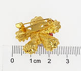 Брошка "Квітка з червоних страз", фото 2