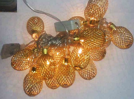 Гірлянда 20 led-сушара овальна велика GOLD metal WW warm white