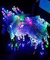 Гірлянда 200 led color (прозорий силіконовий дріт) (10,0 м 160ламп)