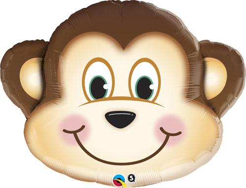 Q 35" Mischievous Monkey Shape. Куля повітряна фольгована Мавпочка. В уп