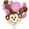 Q 35" Mischievous Monkey Shape. Куля повітряна фольгована Мавпочка. В уп, фото 4
